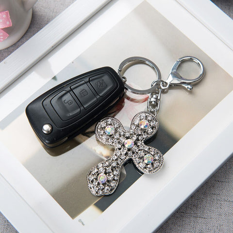 Crystal Cross Car Keychain